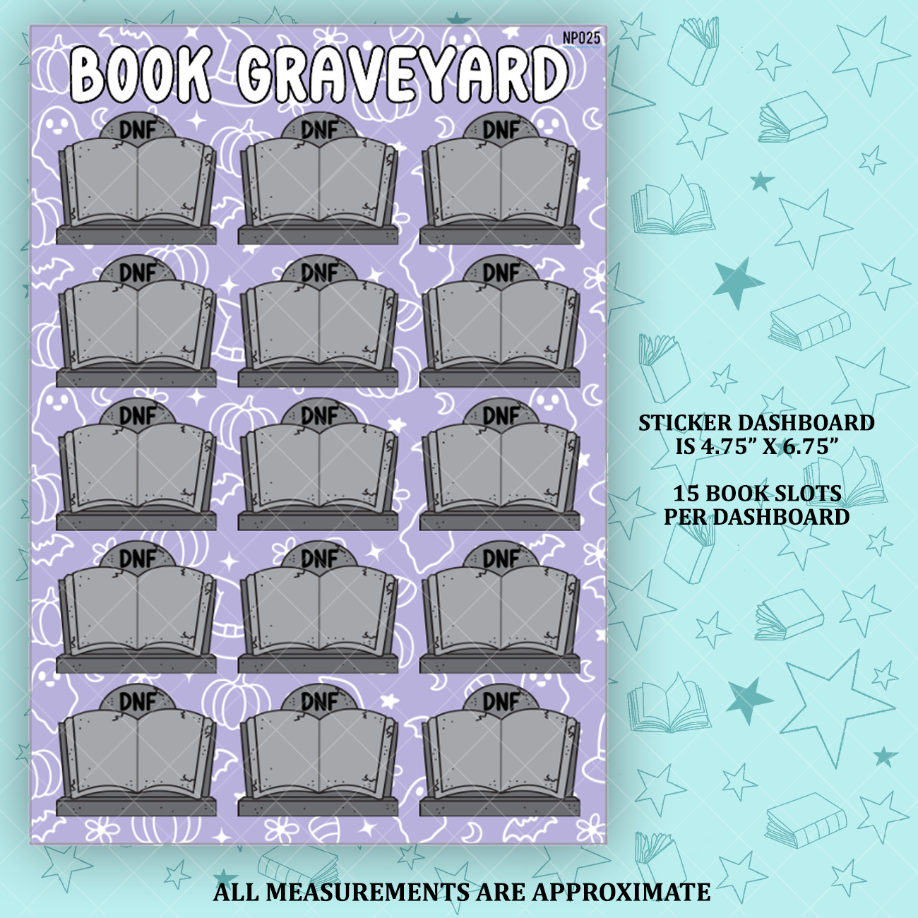 DNF Books Book Graveyard Notes Page Sticker Dashboard - NP025