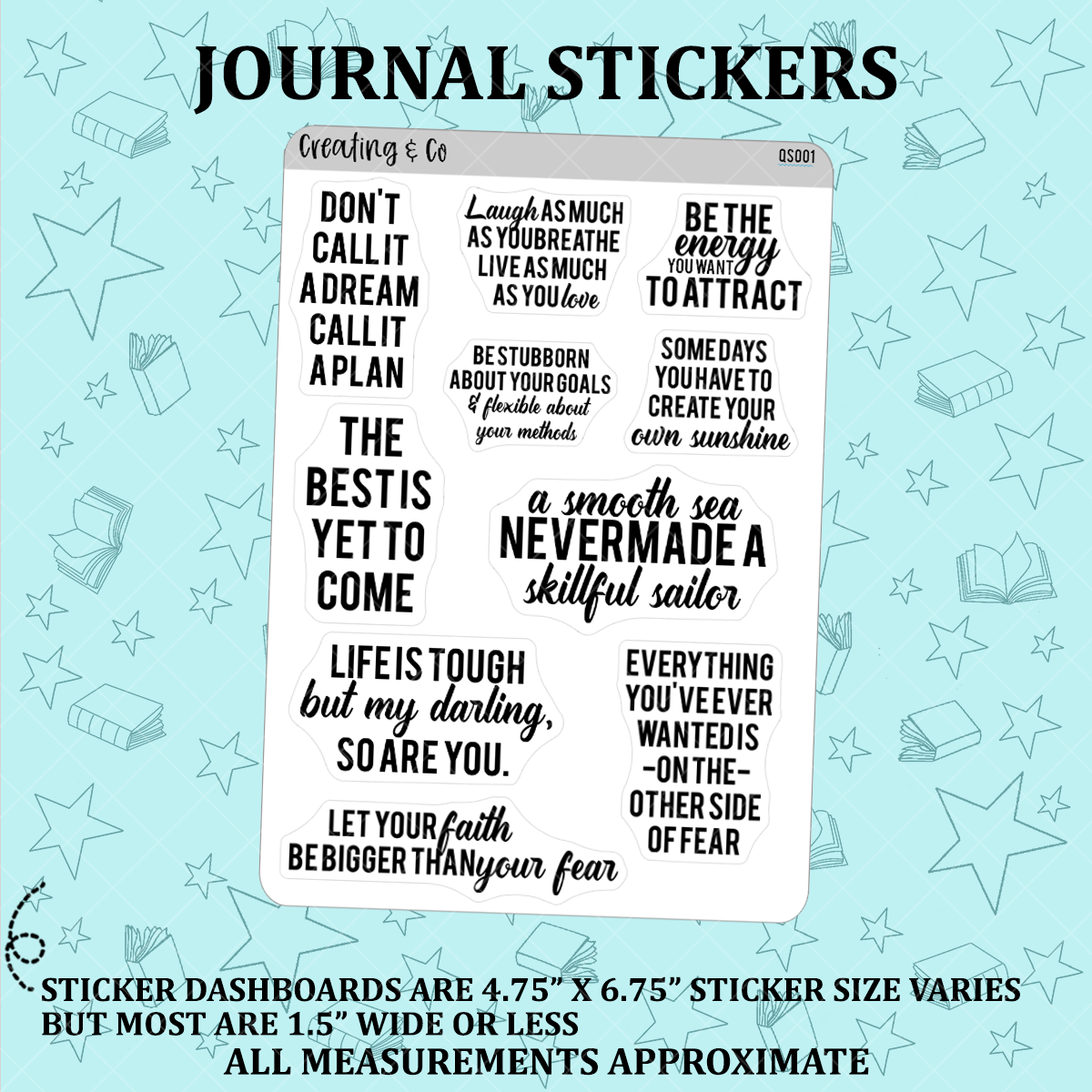 Inspirational Inspirational Quote Planner Stickers - QS001