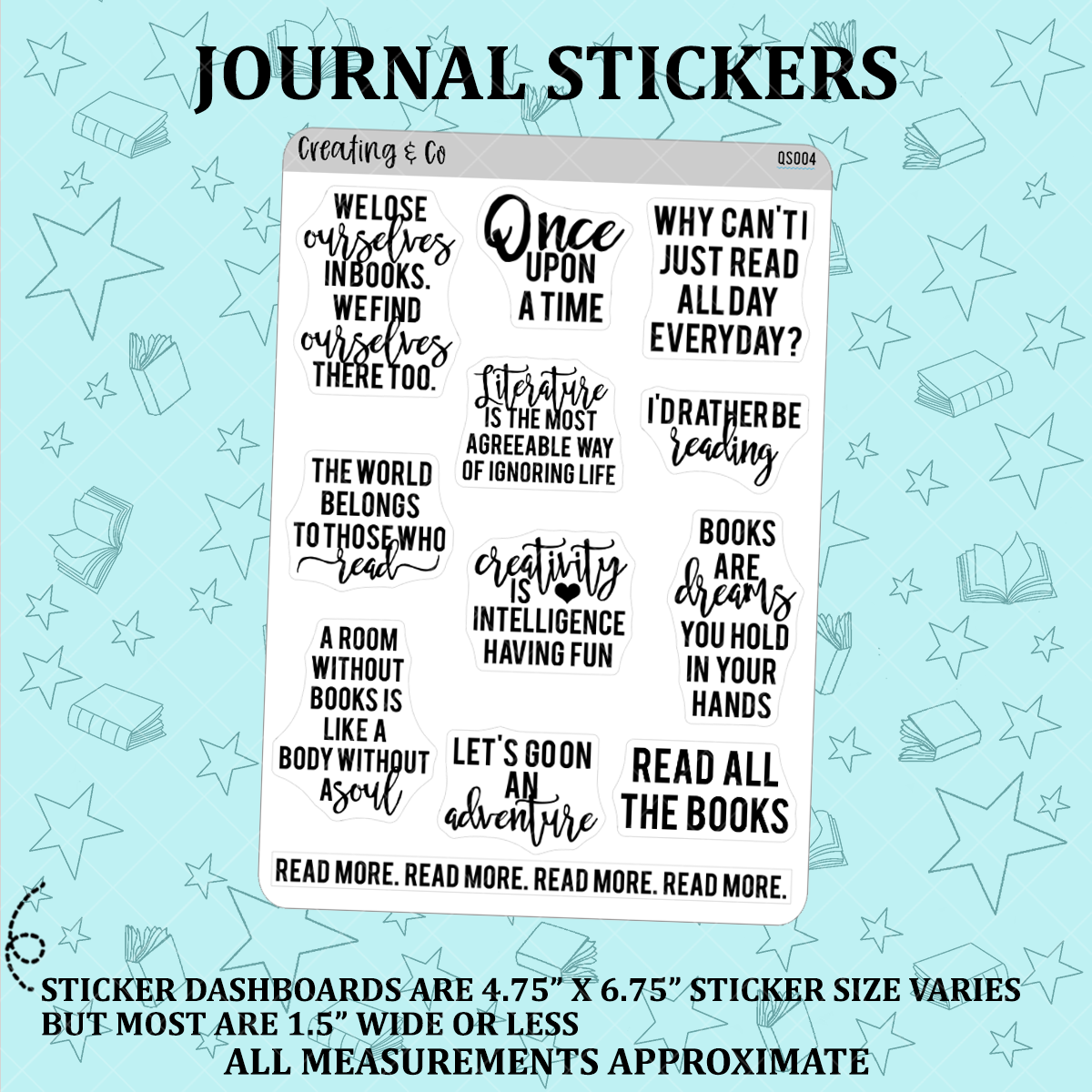 Reading Quote Sticker Set - QS004 – Creating & Co