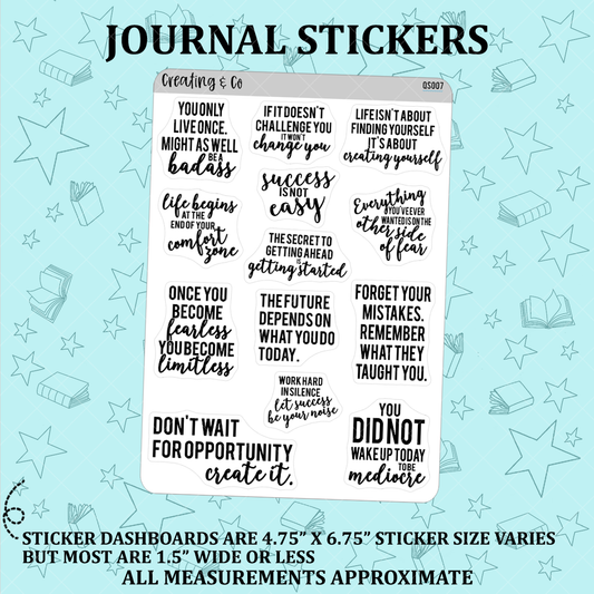 Inspirational Quote Planner Stickers - QS007