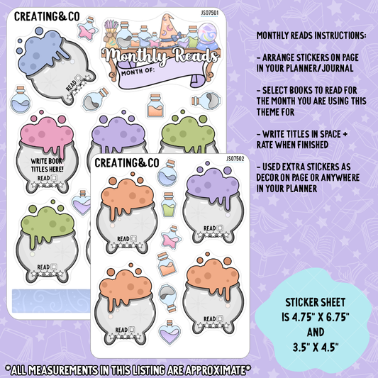 Potion Cauldrons To Be Read Decorative Sticker Set - JS075