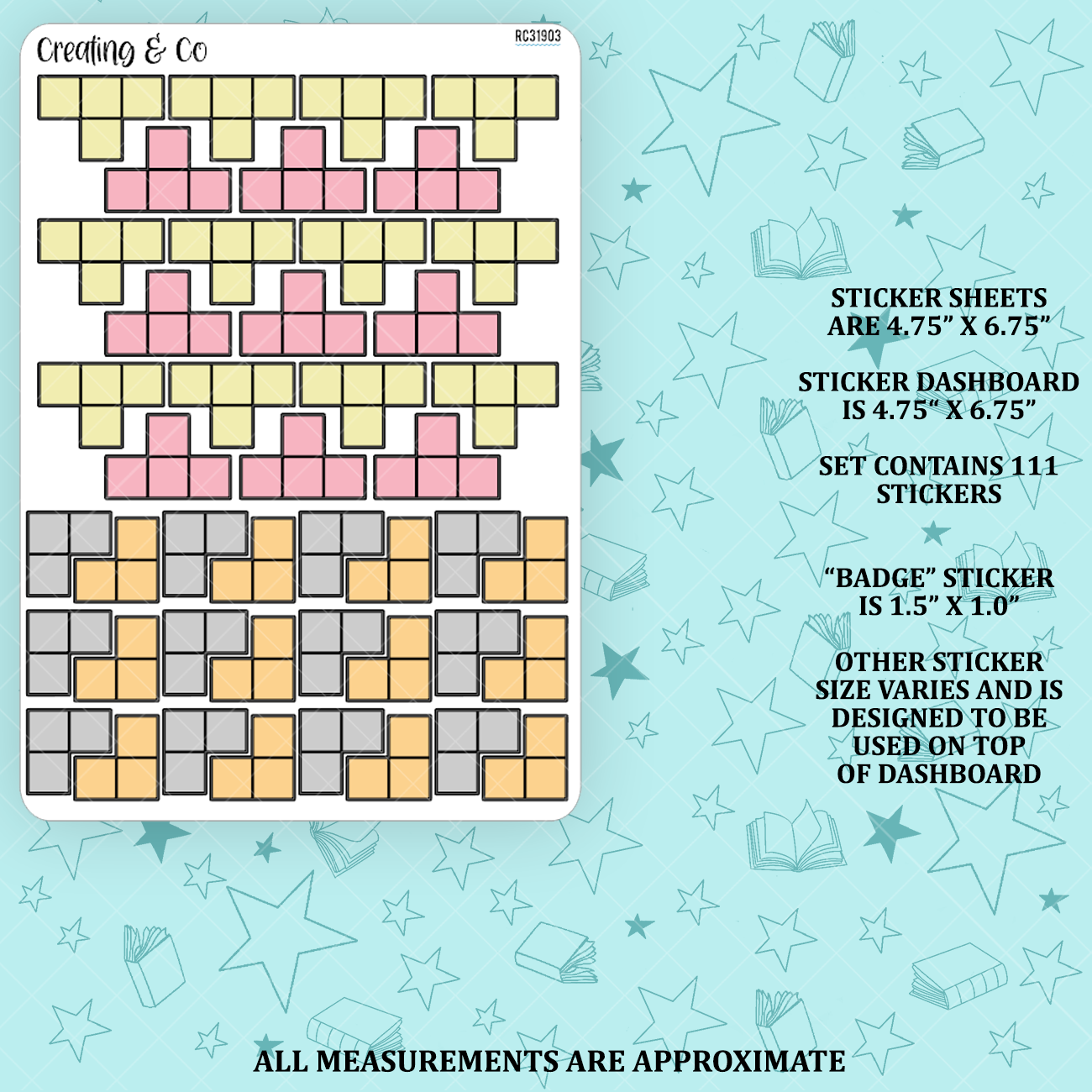 Genre Tetris Reading Challenge Tracking Stickers - 2024 Design - RC319