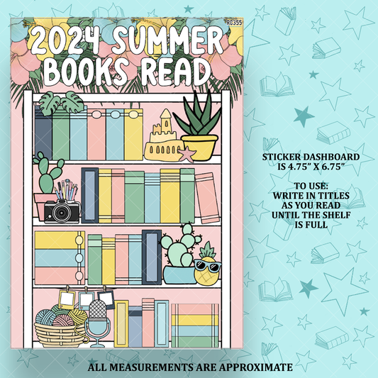Tropical Bookcation Summer 2024 Books Read Notes Page Sticker Dashboard - RC355