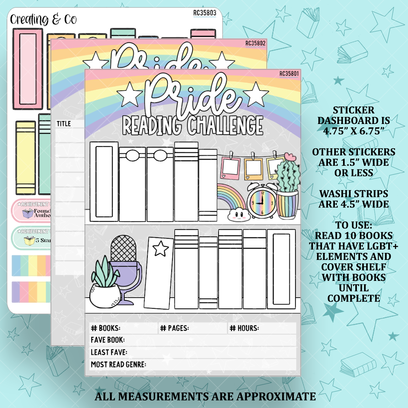 Pride Reading Challenge Sticker Set - xRC358