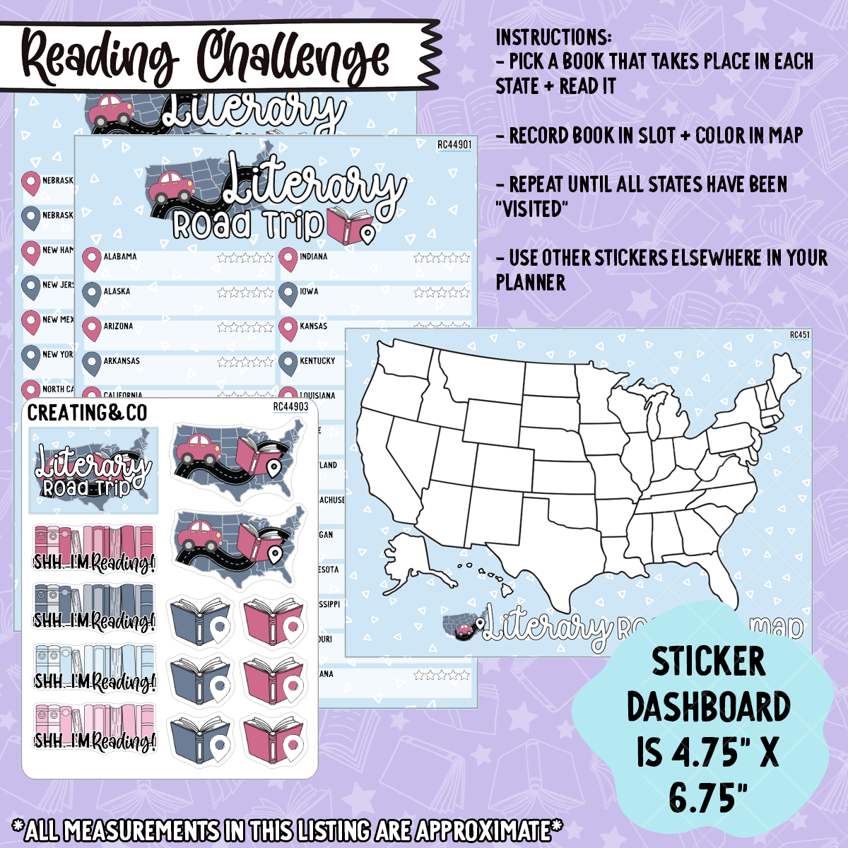 Literary Road Trip Reading Challenge + Map