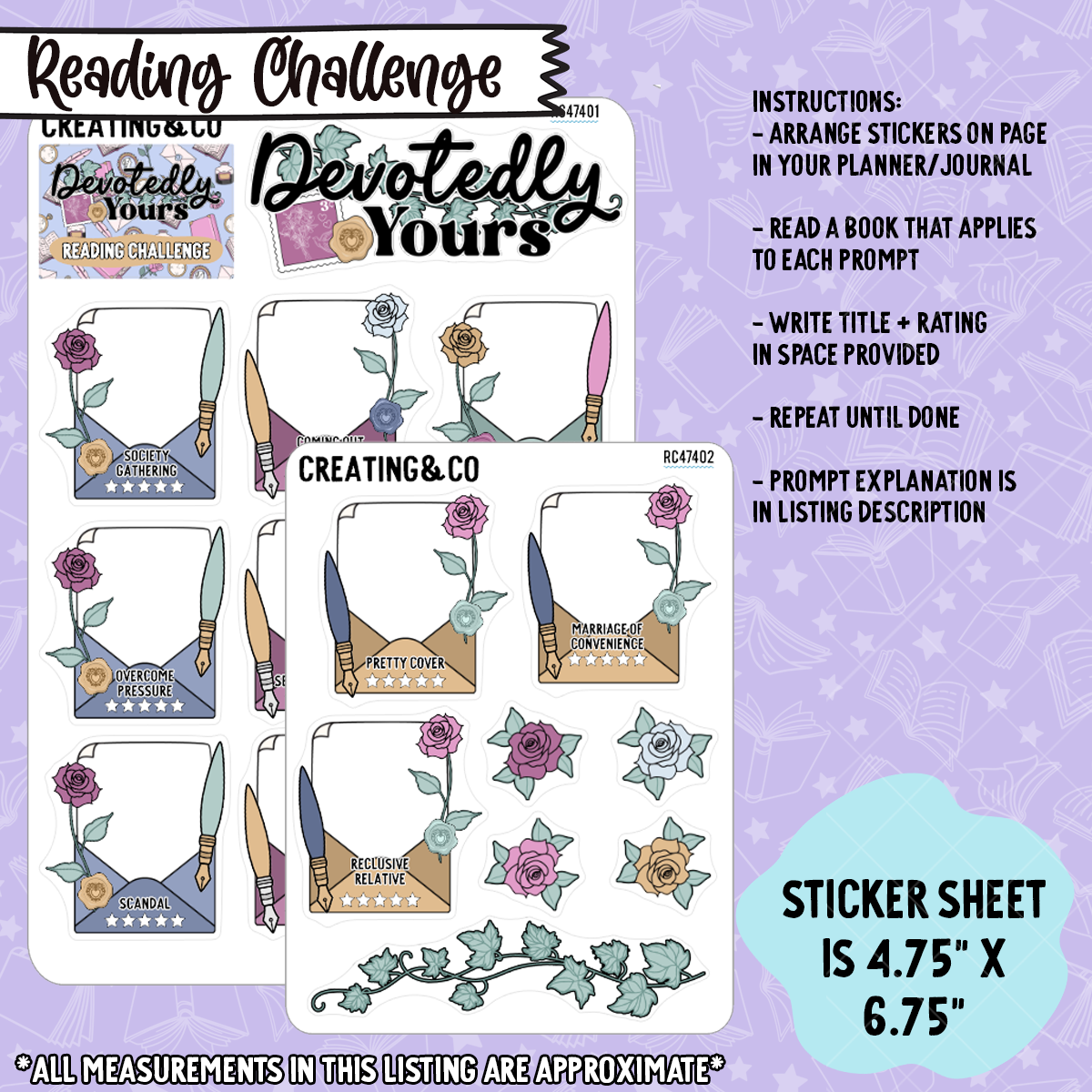 Devotedly Yours Chapters & Charm Decorative Reading Challenge - RC474