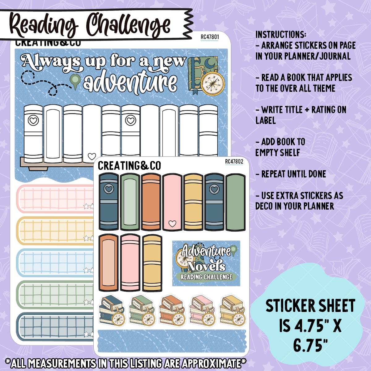 Adventure Novel Bookshelf Decorative Reading Challenge - RC478