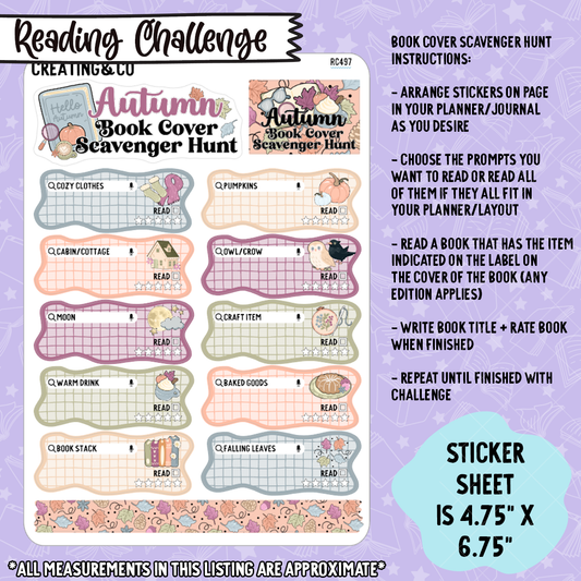Autumn Adventure Fall Book Cover Scavenger Hunt Decorative Reading Challenge - RC497