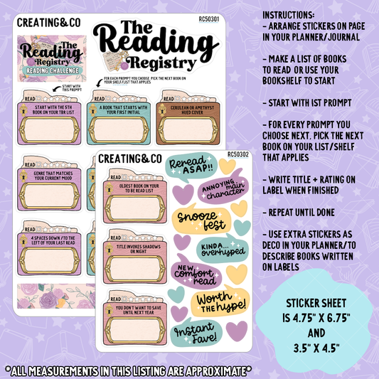 Reading Registry / Beat the Backlist / Tackle Your TBR Decorative Reading Challenge - RC503