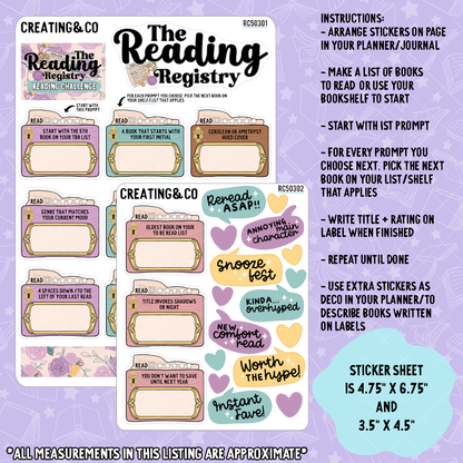 Academic Wisdom Hobonichi Cousin Sticker Kit + Reading Challenge Bundle