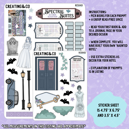 Spectral Suites Ghost Hotel October Readathon Decorative Reading Challenge - RC504