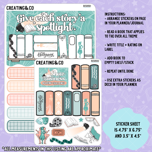Old Hollywood Showgirl Mood Reader Book Stack Decorative Reading Challenge - RC505
