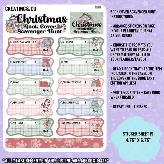 Cozy Christmas Book Cover Scavenger Hunt Decorative Reading Challenge - RC515