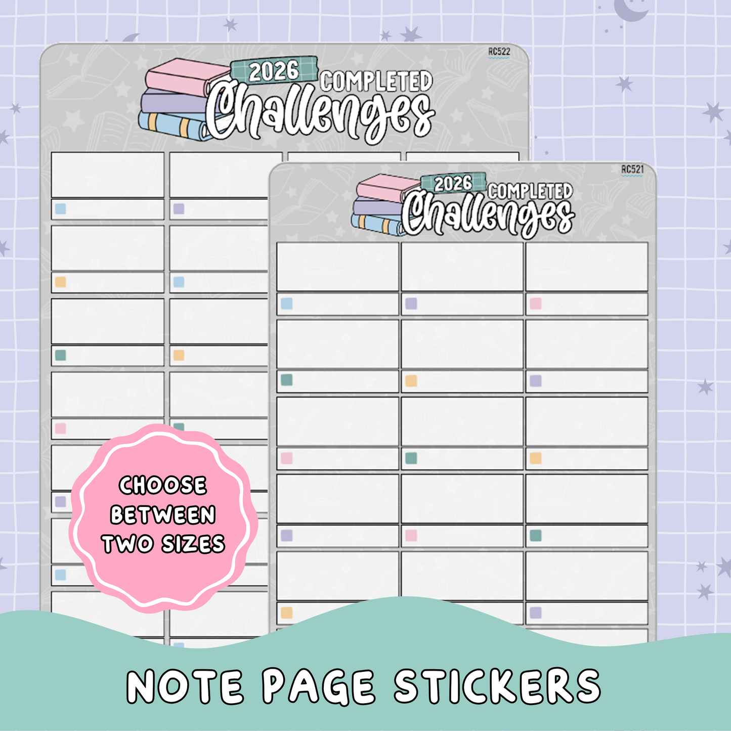 2026 Badge Collection Sticker Dashboard Sheet Planner Sticker Set - RC521/522