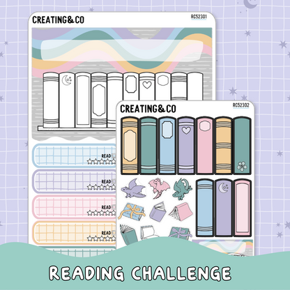 Create Your Own Reading Challenge Planner & Journal Sticker Sheet Set - RC523