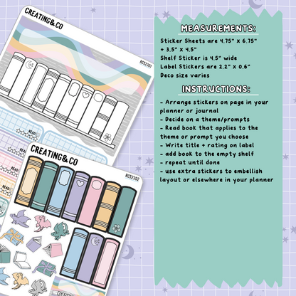 Create Your Own Reading Challenge Planner & Journal Sticker Sheet Set - RC523