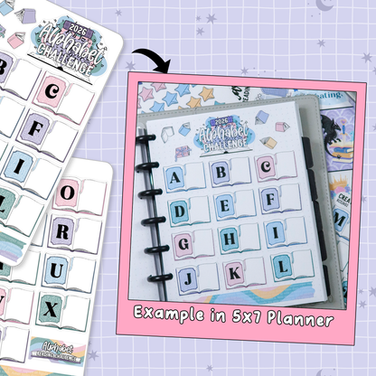 2026 Alphabet Reading Challenge Planner Sticker Set - RC524