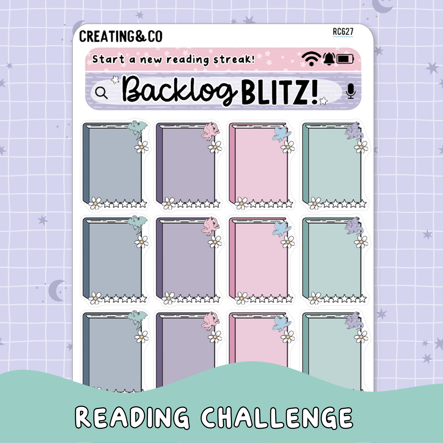 Backlog Blitz Reading Challenge Planner & Journal Sticker Set - RC527