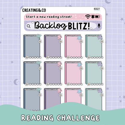 Backlog Blitz Reading Challenge Planner & Journal Sticker Set - RC527