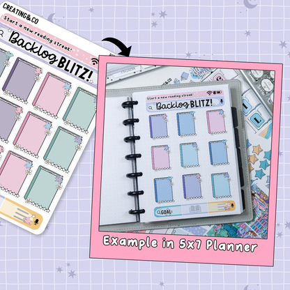 Backlog Blitz Reading Challenge Planner & Journal Sticker Set - RC527