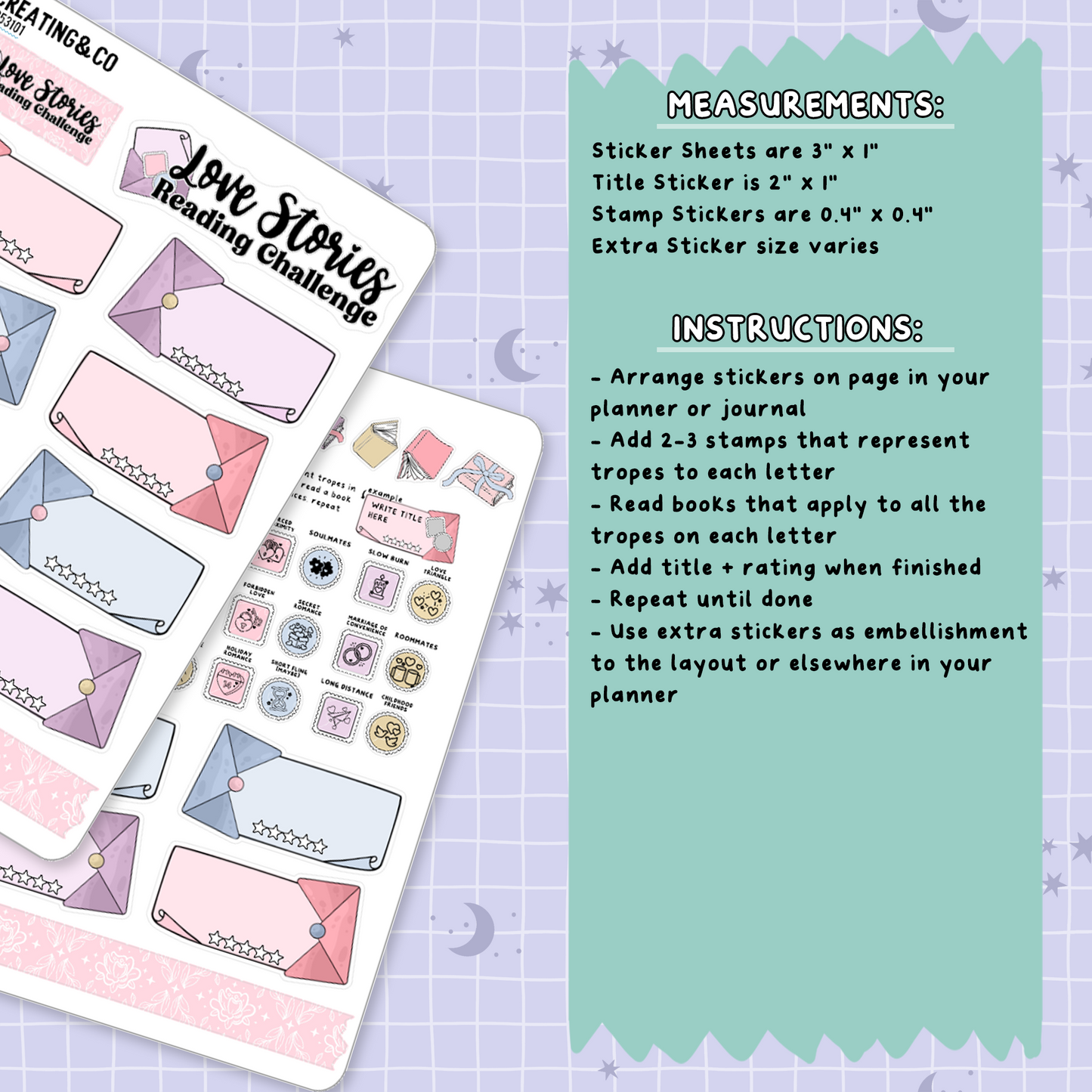 Love Stories Valentine's Day 2026 Reading Challenge Planner Sticker Set - RC531