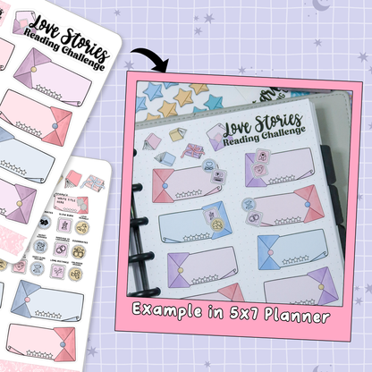 Love Stories Valentine's Day 2026 Reading Challenge Planner Sticker Set - RC531