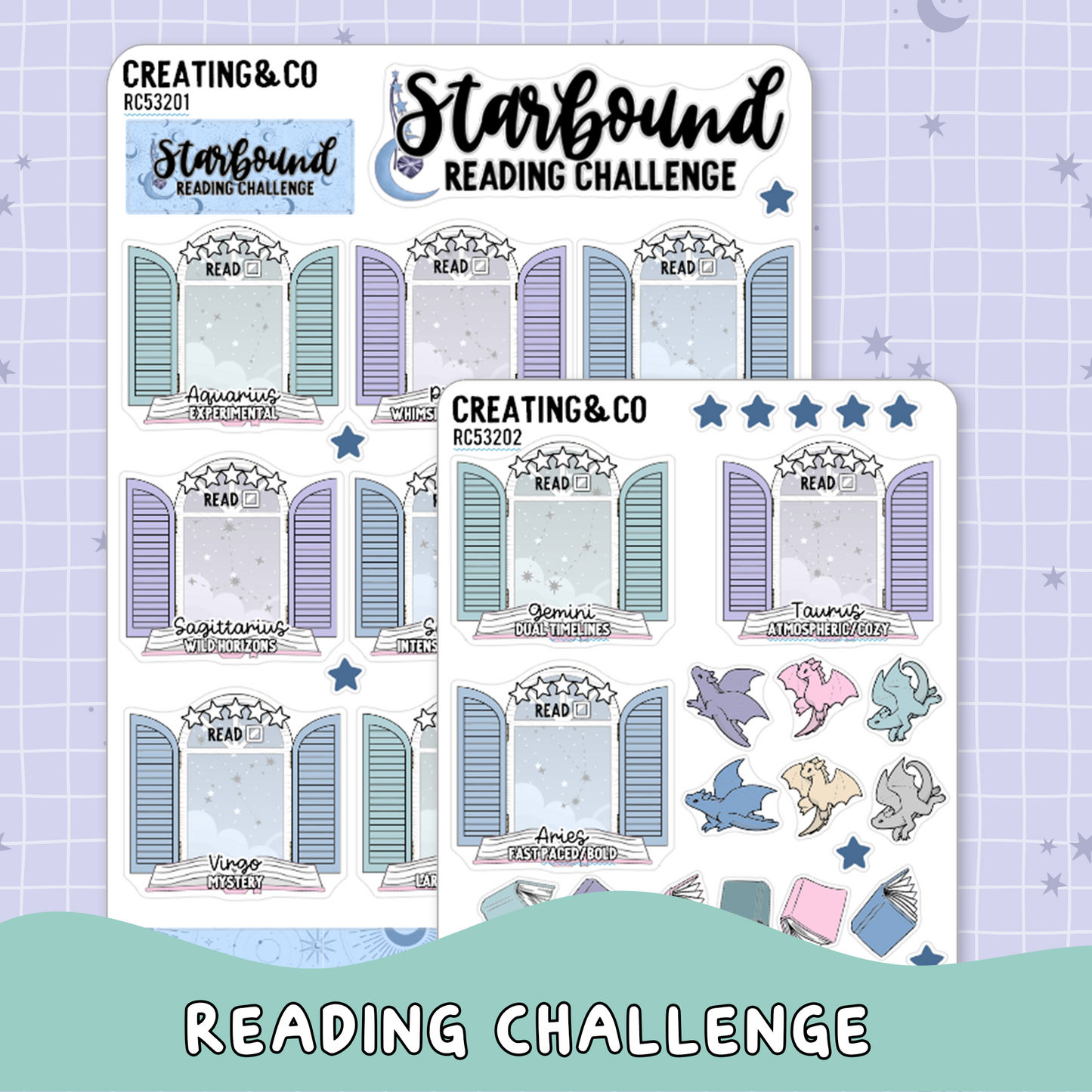 Starbound Reading Challenge - Astrology 2026 Planner Sticker Set  - RC532