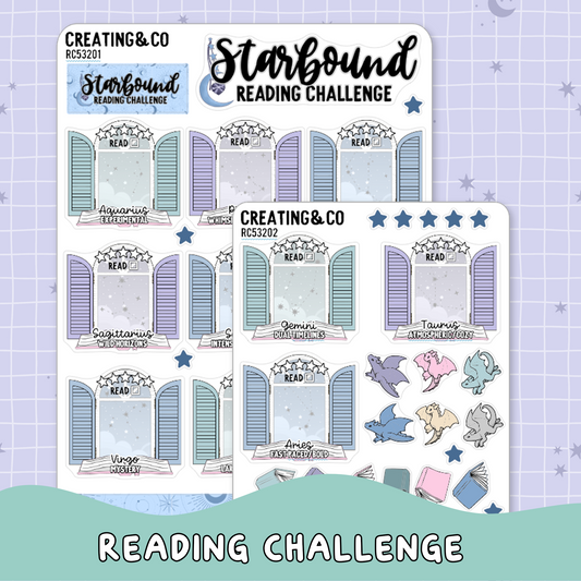 Starbound Reading Challenge - Astrology 2026 Planner Sticker Set  - RC532