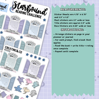 Starbound Reading Challenge - Astrology 2026 Planner Sticker Set  - RC532