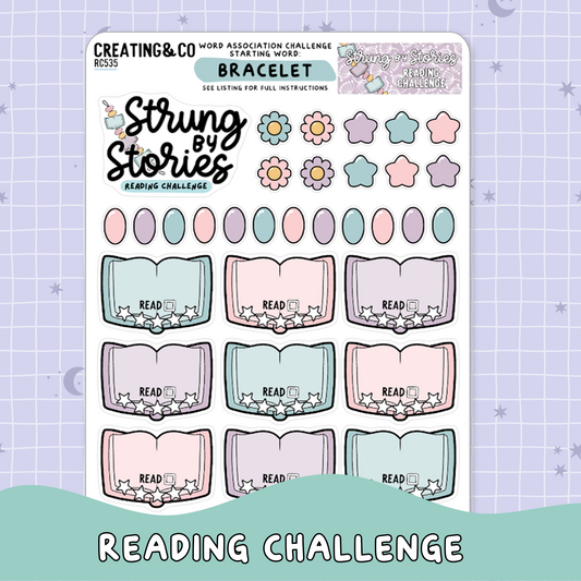 Bookish Besties Strung by Stories Reading Challenge Planner Sticker Set - RC535