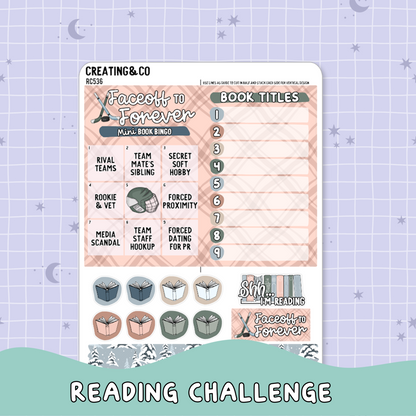 Faceoff to Forever Hockey Romance Mini Book Bingo Reading Challenge Planner Sticker Set - RC536