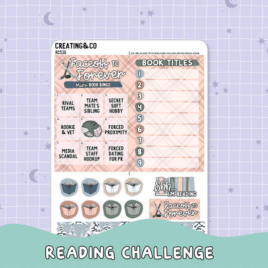Faceoff to Forever Hockey Romance Mini Book Bingo Reading Challenge Planner Sticker Set - RC536