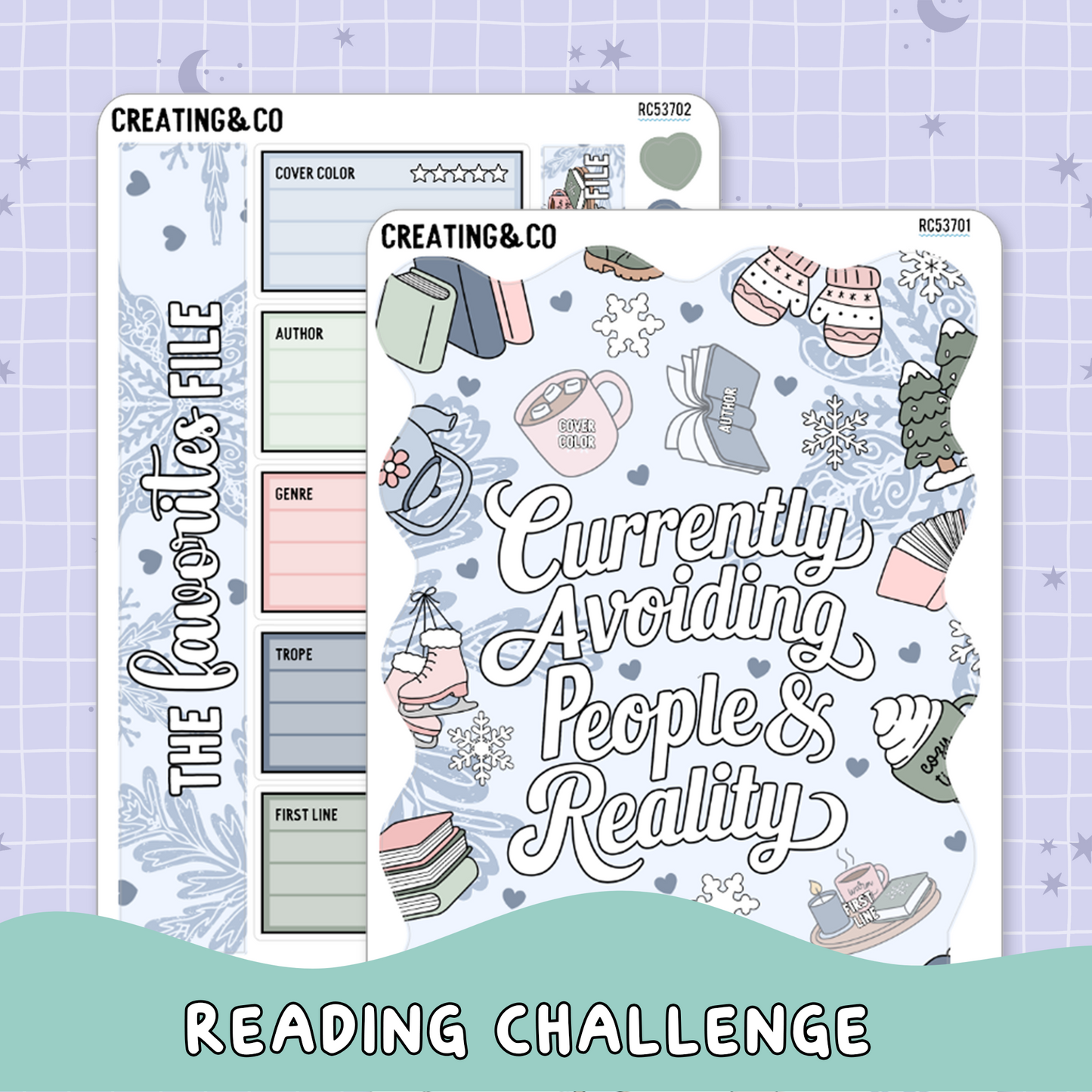 The Favorites File Quote Sticker Reading Challenge Planner Sticker Set - RC537