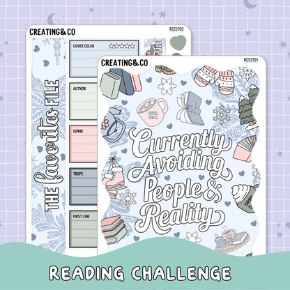 The Favorites File Quote Sticker Reading Challenge Planner Sticker Set - RC537