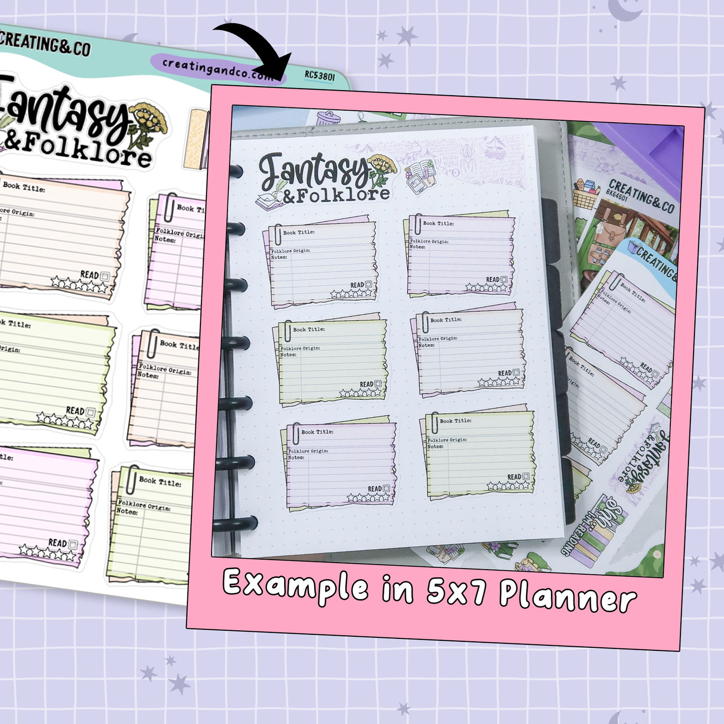 Fantasy & Folklore Reading Challenge Planner Sticker Set - RC538