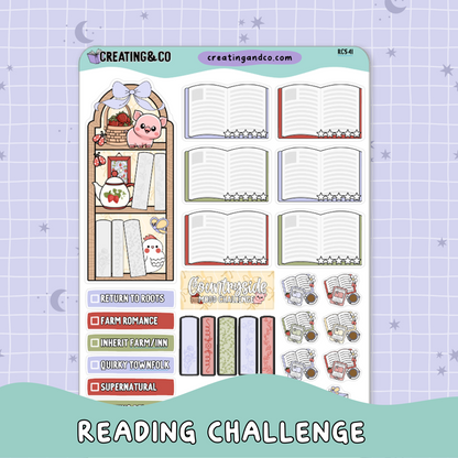Country Cottage Spring Country Life Mood Reading Challenge Planner Sticker Set - RC541