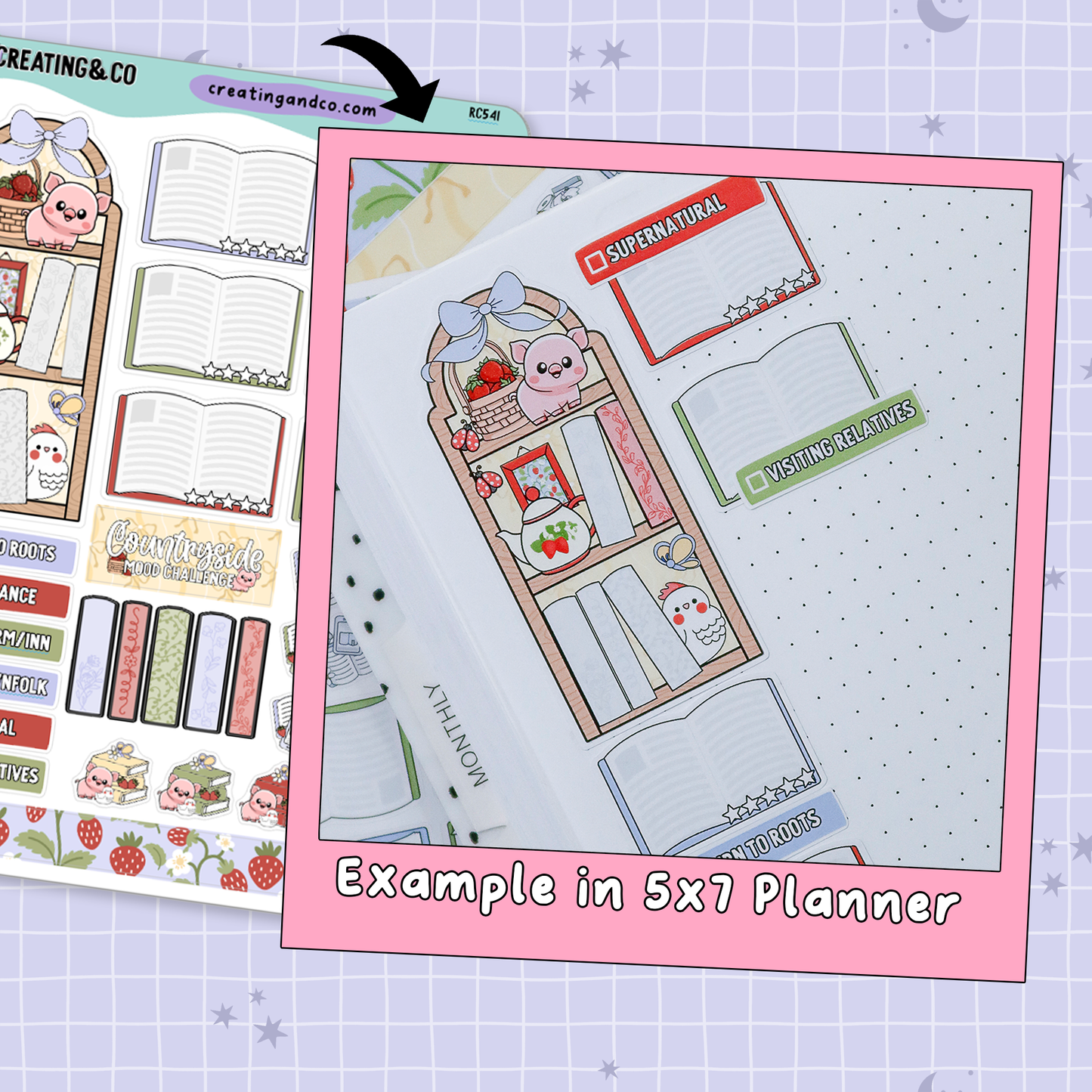 Country Cottage Spring Country Life Mood Reading Challenge Planner Sticker Set - RC541