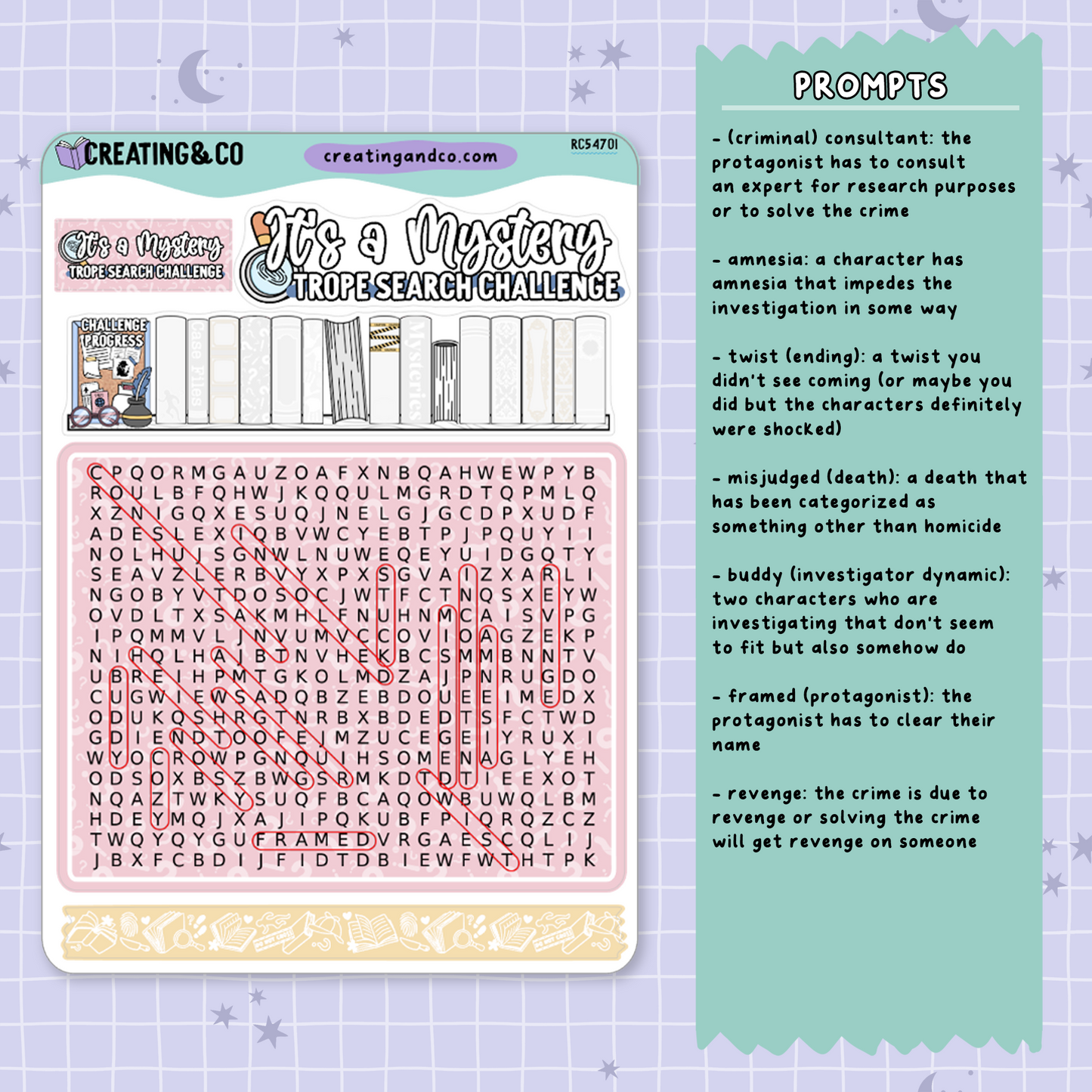 It's a Mystery Trope Word Search Reading Challenge - RC547
