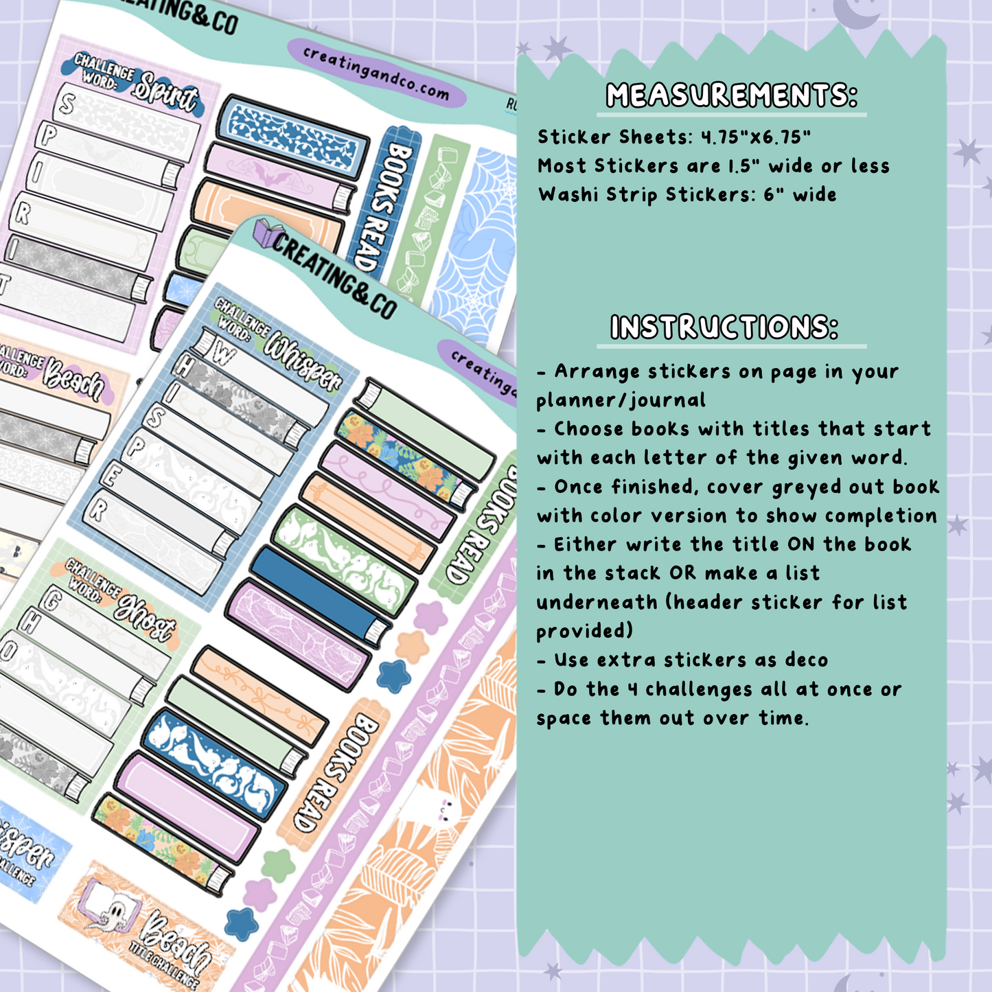Spirit Beach Title Bookstack Reading Challenge Sticker Set - RC552