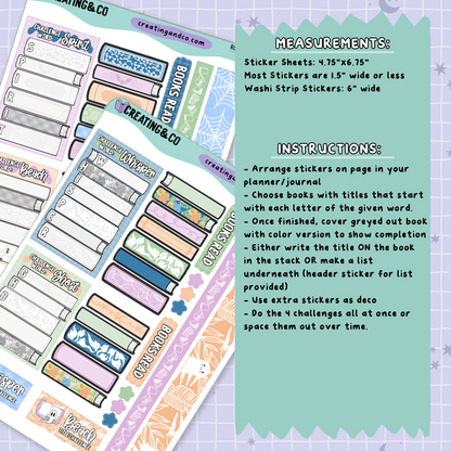 Spirit Beach Title Bookstack Reading Challenge Sticker Set - RC552