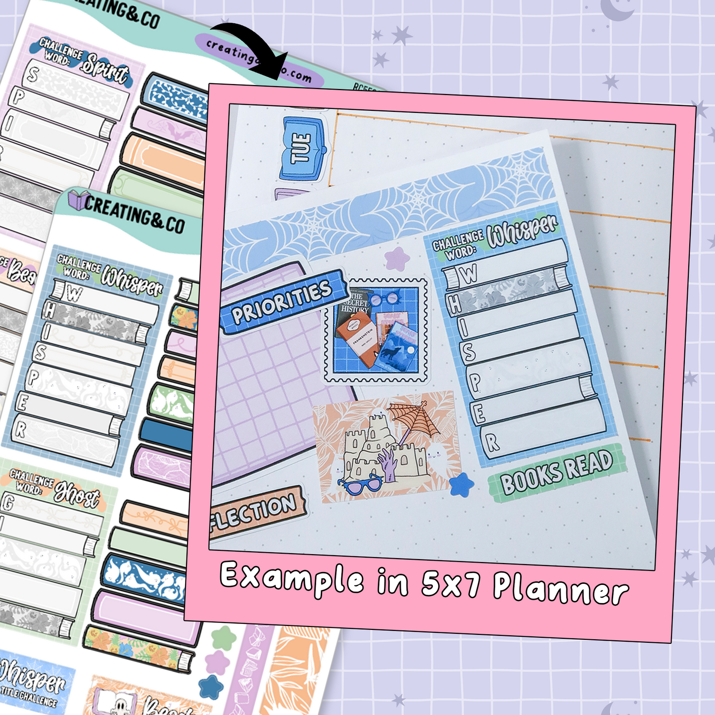 Spirit Beach Title Bookstack Reading Challenge Sticker Set - RC552