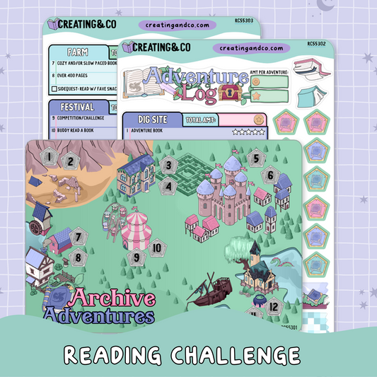 Retro Bookish Adventure Game - Archive Adventures - Decorative Map Reading Challenge - RC553
