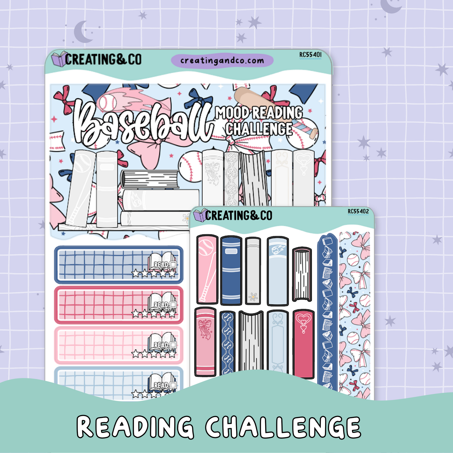 Baseball Romance Hearts Classic Journal + Challenge Bundle