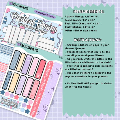 Medical Drama Mood Reader Book Shelf Decorative Reading Challenge - RC565