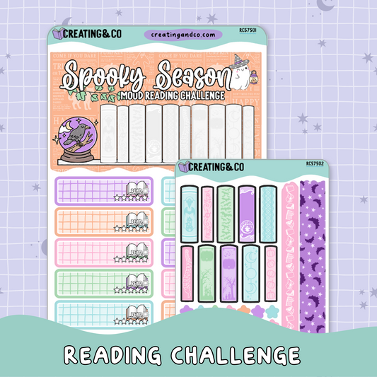 Spooky Season Mood Reader Book Shelf Decorative Reading Challenge - RC575