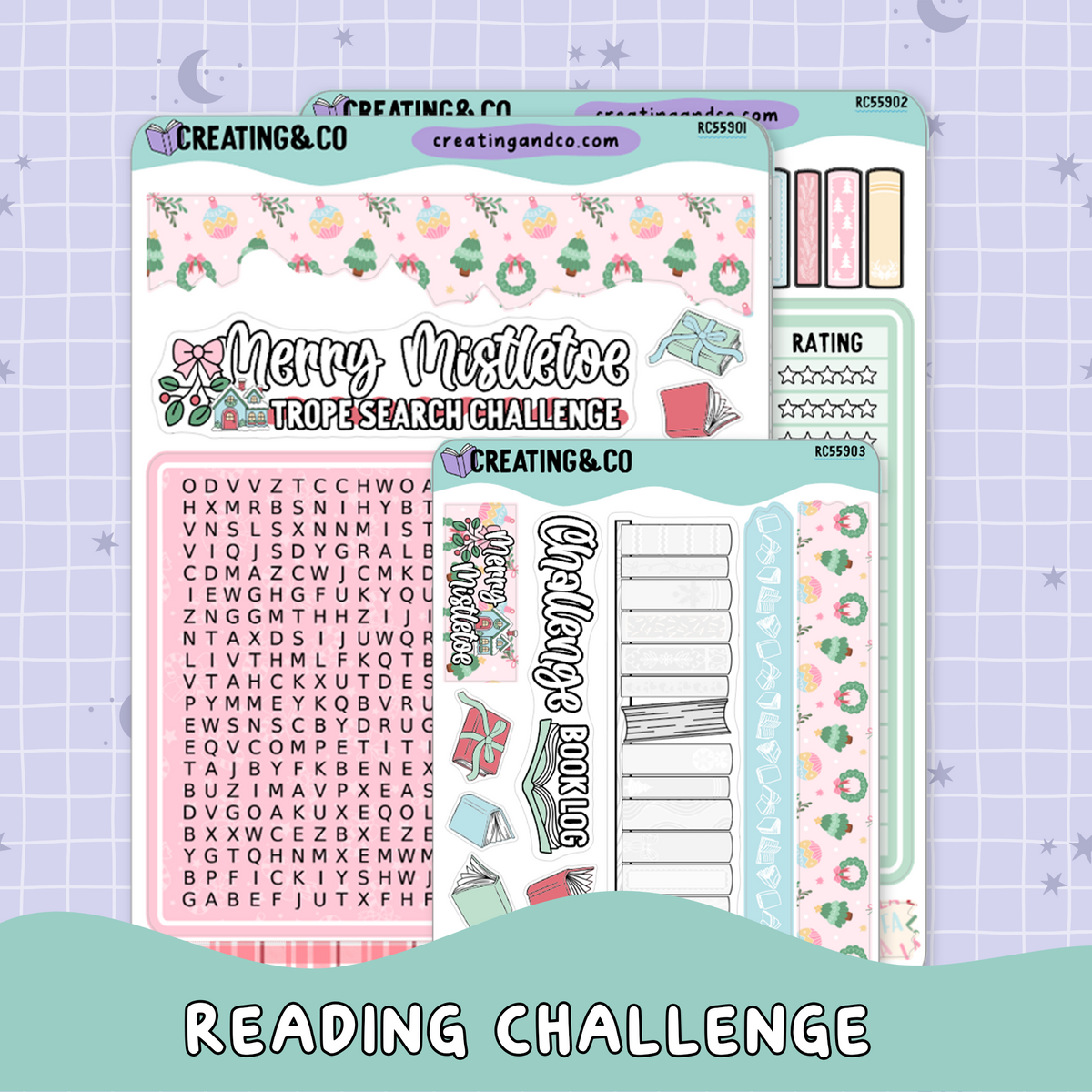 Merry Mistletoe Hallmark Trope Word Search Reading Challenge - RC577