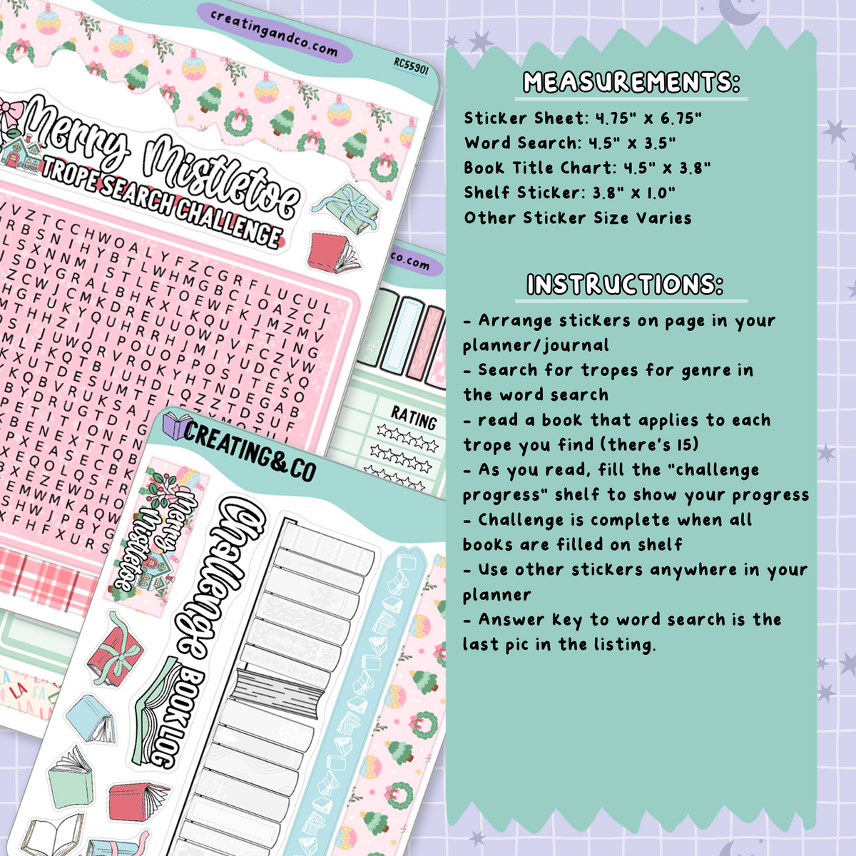 Merry Mistletoe Hallmark Trope Word Search Reading Challenge - RC577