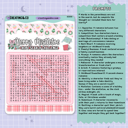 Merry Mistletoe Hallmark Trope Word Search Reading Challenge - RC577