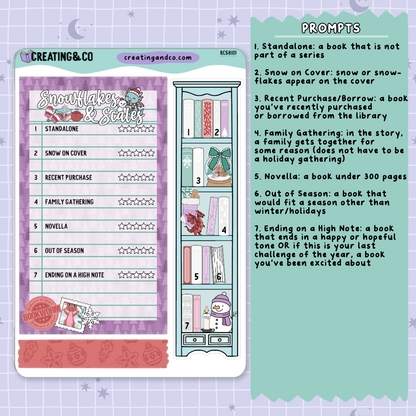 Snowflakes + Scales Tall Shelf Decorative Reading Challenge - RC581