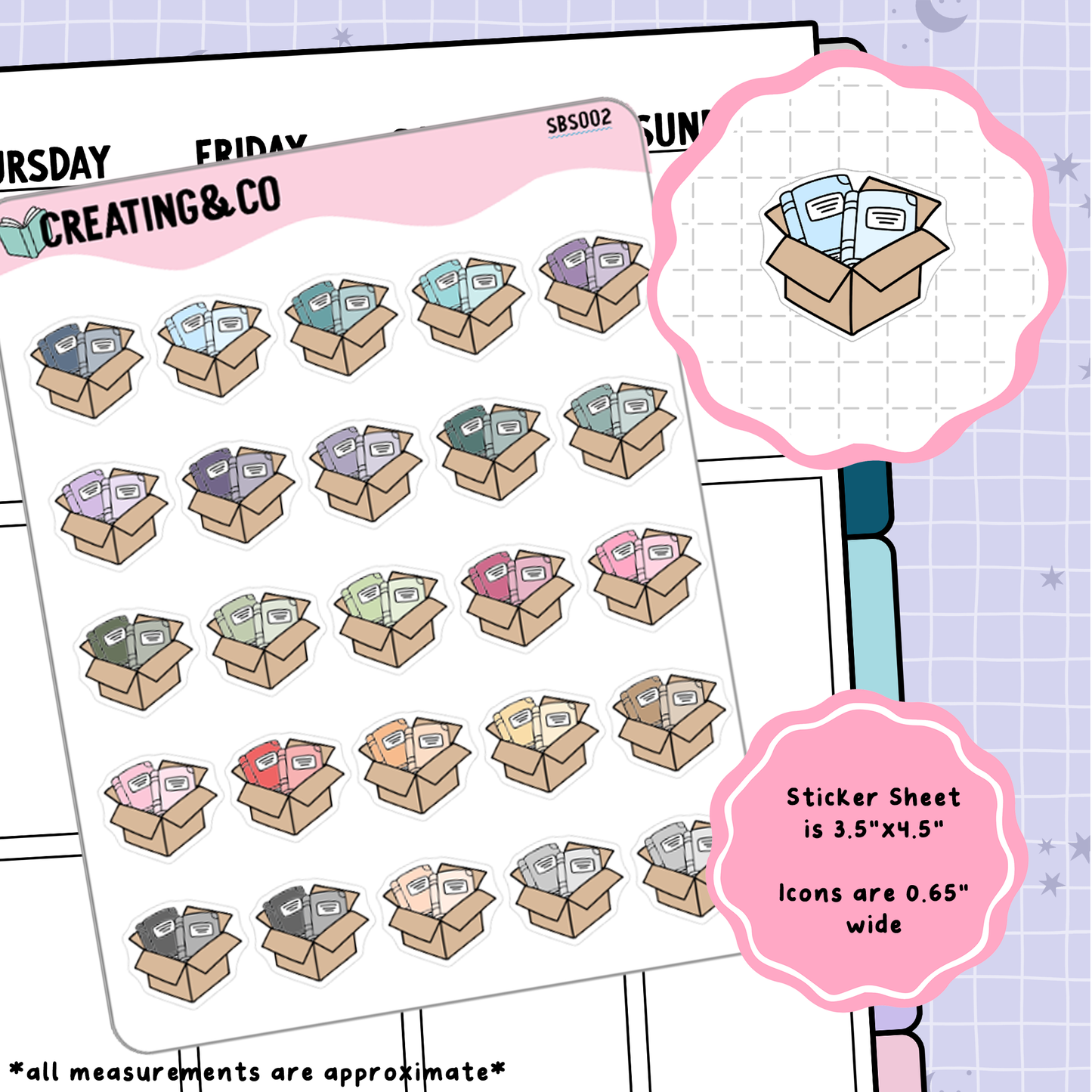 Book Box / Book Haul / Books Delivered Icon Functional Stickers - SBS002